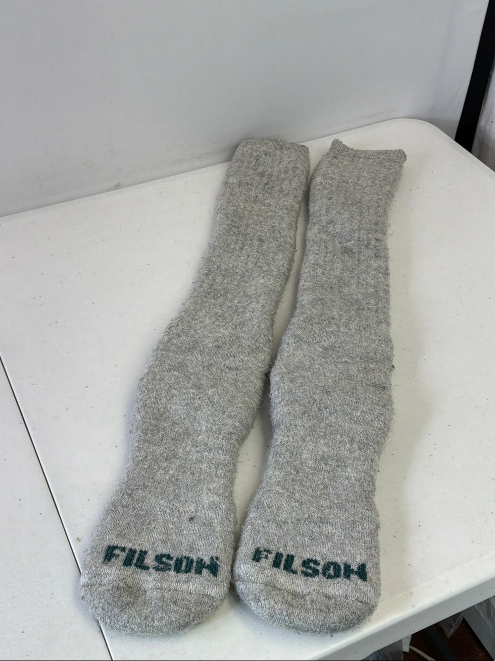 Filson Men's Gray Wool Boot Socks - Long Thermal Socks